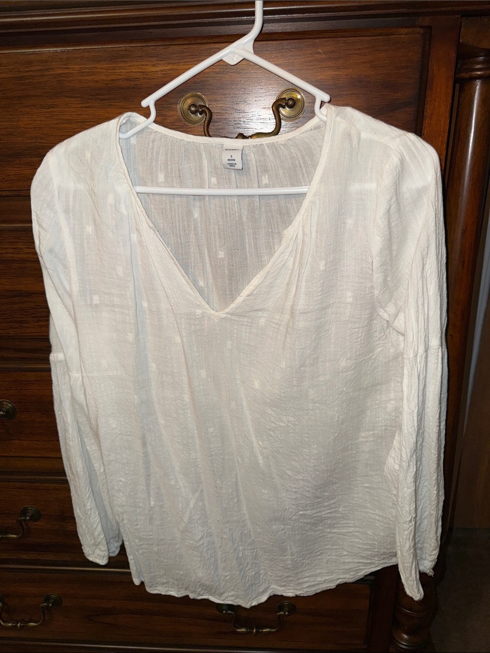 Lightweight White V-Neck Women’s Top